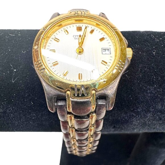 CITIZEN 1010-K09931 CK Two Tone Quartz Analog Ladies Watch NEEDS BATTERY Vintage - Picture 1 of 8